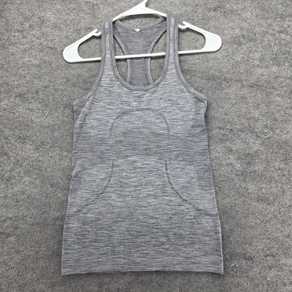 Lululemon Tank Top Womens 4 Gray Swiftly Tech Scoop Neck Slim Stretch Yoga
